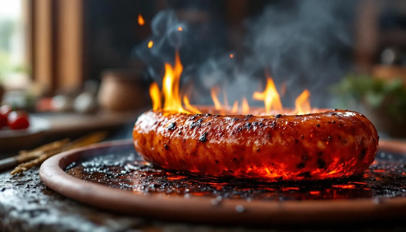 Saucisson portugais : l&rsquo;art du fumage et du chouriço flambé