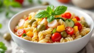 Salade de pâtes au surimi : la recette facile et fraîche